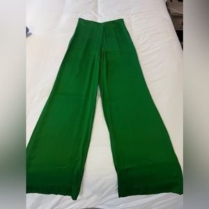 Zara green silky like dress pants